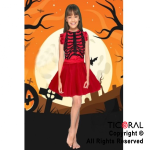 DISFRAZ ESQUELETO ROJO CON TUL NENA TALLE 1 CR x 1